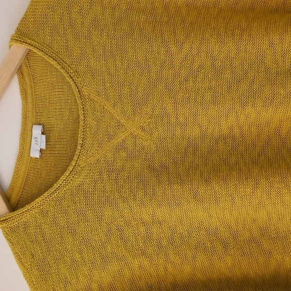 J Jill gorgeous yellow marigold cotton Boho Coastal grandma Sweater pullover M - Picture 2 of 8